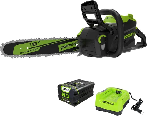 Vista 14 de Greenworks Motosierra inalámbrica sin escobillas de 80 V y 16 pulgadas