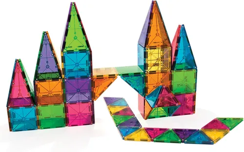 Vista 3 de MAGNA-TILES Juego clásico de construcción magnética de 100 piezas, la marca original de construcción magnética