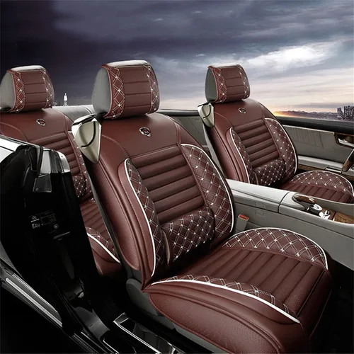 Vista 7 de Aoyade Fundas de asiento de coche para BMW Serie 1, 2, 3, 4, 5, 6, 7, para todo tipo de clima, suaves, transpirables, impermeables, juego completo