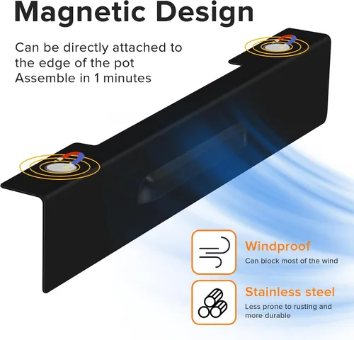 Vista 3 de Protectores de viento para parrilla Blackstone de 22 pulgadas, pantalla magnética de acero inoxidable para parrilla Blackstone, accesorios
