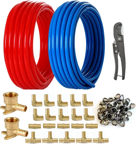 Vista 11 de Tubo PEX-B, 1/2 "2 x100FT Longitud PEX Tubos de Tubería con Cortador de Tubos