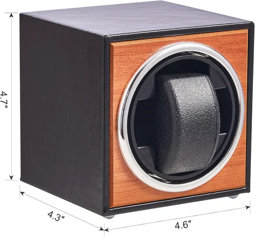 Vista 8 de CO-Z Automatic Single Watch Winder, USB Powered Winder for Single Watch, Wooden Watches Storage Box Display Case for Watch Collectors, Self Winding