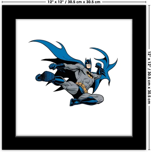 Vista 6 de Trends International Gallery Pops DC Comics Batman - Póster de pared de Action Kick, 12 x 12 pulgadas, versión enmarcada en negro