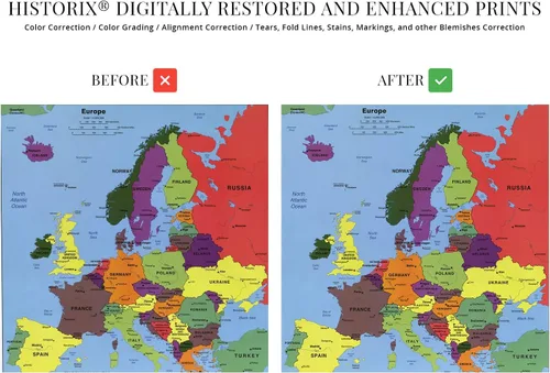 Vista 3 de HISTORIX - Póster del mapa de Europa 2004, 18 x 24 pulgadas, decoración artística de pared