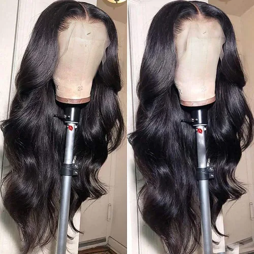 Vista 4 de Pelucas de cabello humano ondulado HD de densidad 250 con encaje frontal, prearrancadas de 13 x 4, pelucas de cabello humano con baby hair, sin