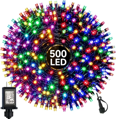 Vista 14 de Haili - Guirnalda de 105 pies de longitud y 300 luces LED para árbol de Navidad al aire libre, impermeables, con certificación UL, 8 modos de Varios