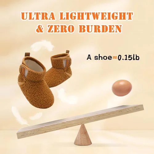 Vista 3 de BARERUN Pantuflas para niños y niñas, zapatos de casa para bebés, botines de invierno mullidos de felpa acogedora para niños, pantuflas cálidas
