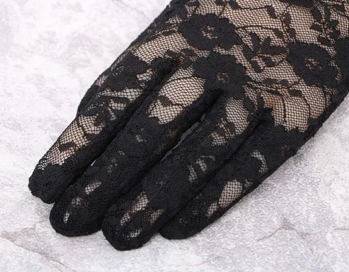 Vista 4 de Simplicity Guantes de encaje floral vintage para mujer
