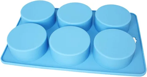 Vista 5 de X-Haibei Molde de silicona redondo grande de 3 pulgadas para jabón de baño, jabón de barba, barras de loción, velas, forma de cilindro, molde