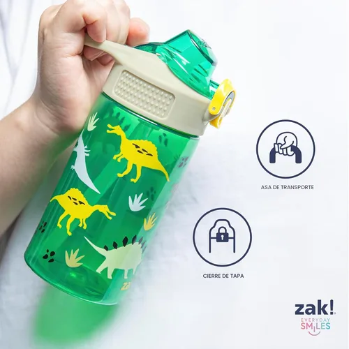 Vista 6 de Zak Designs Barbie Sage - Botella de agua para niños con popote a prueba