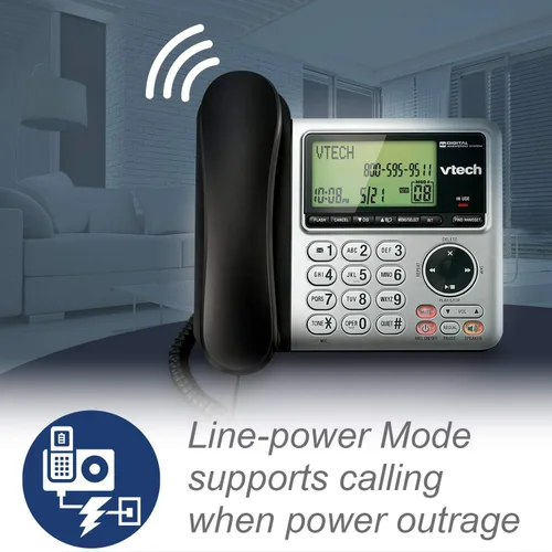 Vista 3 de VTech CS6649-2 dect 6.0 Teléfono fijo de 2 teléfonos