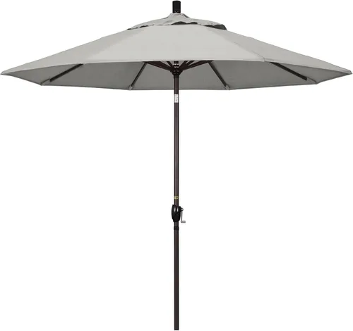 Vista 16 de California Umbrella Paraguas redondo de aluminio del mercado de 9', elevación de manivela, inclinación del botón, poste de bronce Azul (Air Blue)