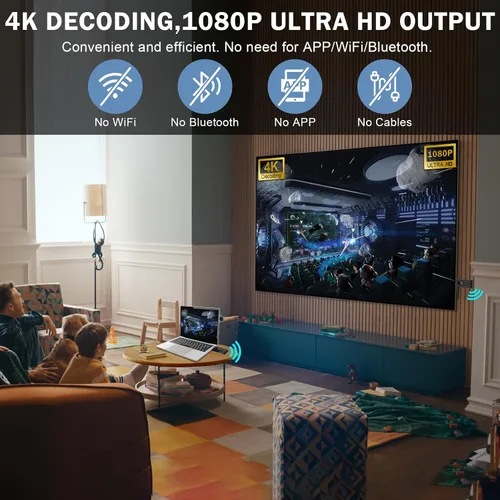 Vista 2 de Beyn - Transmisor y receptor HDMI inalámbrico, pantalla LED mejorada 2026, decodificación 4K y salida de 1080P, extensor HDMI inalámbrico Plug and