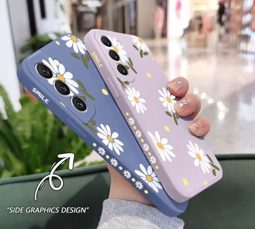 Vista 3 de Funda para Galaxy Note 10 Plus, diseño de margaritas, protección de lente de cámara, a prueba de golpes, TPU parachoques de silicona líquida, fundas