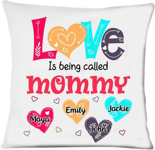 Vista 12 de Abuela - Almohada personalizada con corazón de amor, almohada personalizada para mamá, regalos para abuela, mamá de hija, nietos, día de la madre
