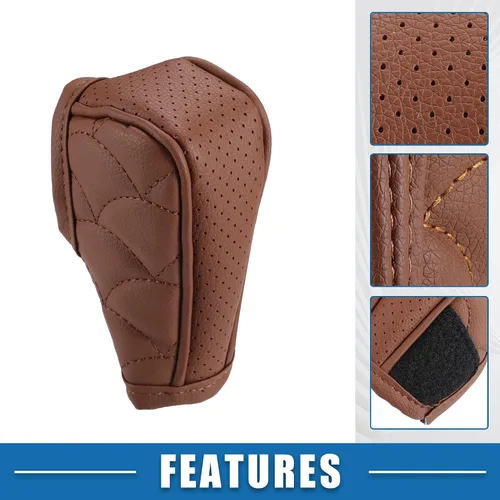 Vista 4 de Funda para pomo de palanca de cambios de automóvil con diseño transpirable, cubierta universal para palanca de cambios interior del vehículo