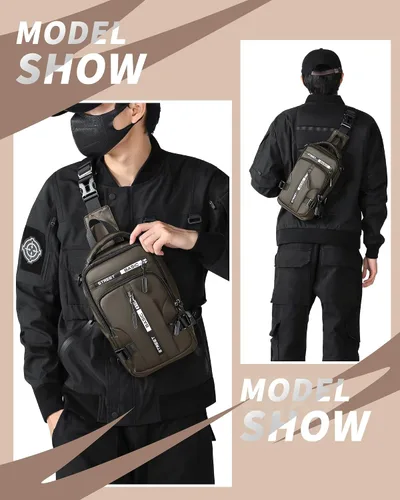 Vista 32 de Mochila cruzada pequeña negra para hombre y mujer, H-Negro, S, Moda