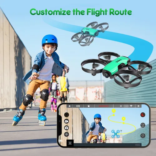 Vista 8 de Loolinn Dron para niños de 8 años o más, regalo con cámara, mini dron, cuadricóptero con control remoto con cámara ajustable de 90°, seguro