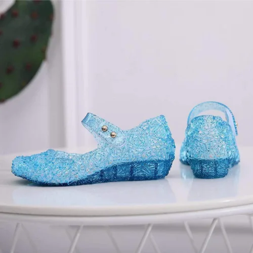 Vista 7 de Amtidy - Zapatos bajos tipo princesa inspirados en disfraces de Frozen, Elsa y reina de nieve, para niñas, sandalias para cumpleaños