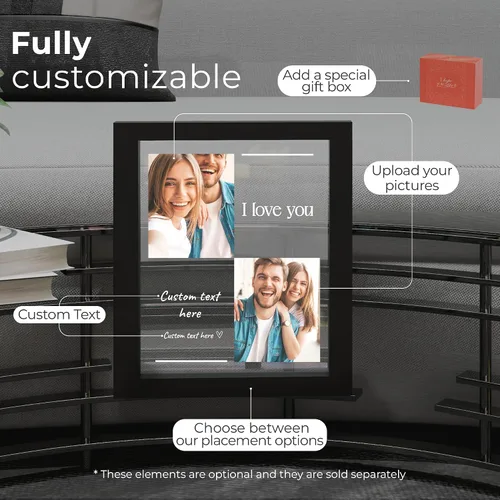 Vista 2 de EGD Placa acrílica personalizada de regalo para papá y mamá Regalos únicos para él con sus fotos favoritas Regalos personalizables para abuelos