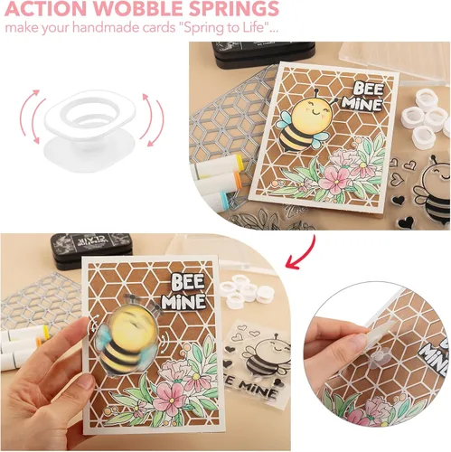 Vista 2 de BAOFALI Juego de 150 piezas de mini acción tambaleantes, resortes autoadhesivos, pequeños movers de Wobblers para hacer tarjetas, manualidades