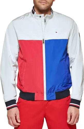 Vista 15 de Tommy Hilfiger Chaqueta bomber ligera Varsity de punto acanalado para hombre Verde militar