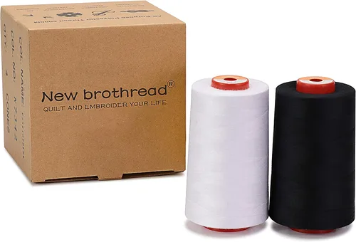 Vista 3 de New brothread - 30 opciones - 2 conos grandes de 5500Y (5000M) cada uno de hilo de poliéster hilado multiusos 40S/2 (Tex27) para serger, overlock