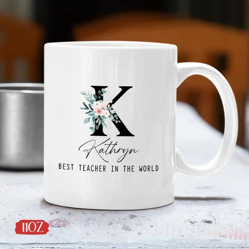Vista 4 de Taza para el mejor maestro del mundo, regalo personalizado para profesor con nombre, taza de café para el mejor maestro, regalo personalizado
