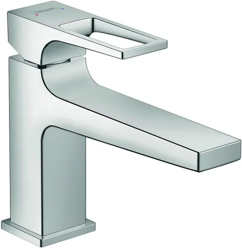 Vista 2 de hansgrohe Metropol 74505821 - Grifo moderno para lavabo de baño de bajo flujo con 1 manija y 1 manija de 1 6 pulgadas de alto en níquel cepillado