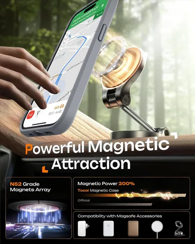 Vista 24 de TOCOL Funda para iPhone 11, compatible con Magsafe, protección completa de cámara, imanes integrados, protección contra caídas, funda translúcida