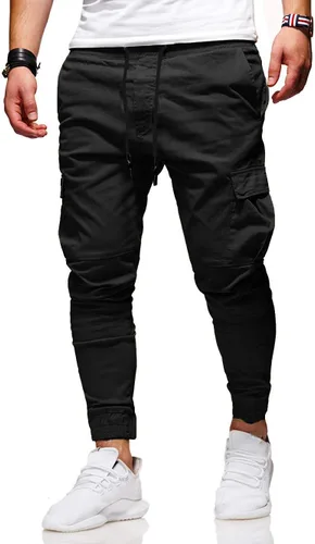 Vista 4 de BUXKR Pantalones cargo para hombre, pantalones casuales de senderismo, pantalones de entrenamiento para hombre