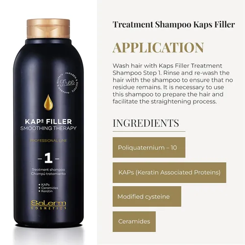 Vista 4 de SALERM - Champú sin sulfato ni parabenos - Champú Tratamiento Kaps Filler - 16.9 fl oz - Mantiene los resultados de alisado durante más tiempo