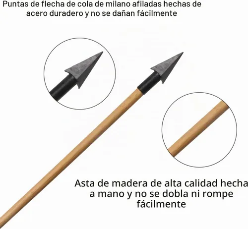 Vista 3 de TOPARCHERY Flechas de madera de tiro con arco, 32 pulgadas, práctica de caza, flecha de objetivo de 5 pulgadas, plumas de pavo Fletching recurve