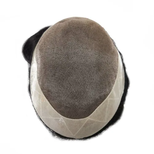 Vista 7 de Peluca de hombre Toupee fina mono y poliuretano para hombre, prótesis capilar duradera, sistema de reemplazo de cabello natural, peluca masculina