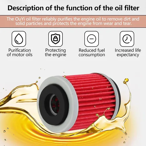 Vista 3 de OuYi Filtro de aceite de motocicleta para Yamaha YFM350R YFM350X YFM350ER YFM350FX YFM350FW YFM400F YZ250F YZ400F YZ426F WR250F WR426F Raptor