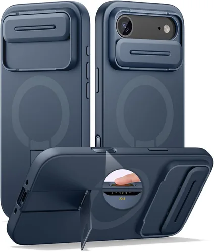 Vista 64 de SURITCH Funda para iPhone Air con cubierta de control de cámara, funda deslizante para cámara y soporte ajustable, compatible con MagSafe, a prueba