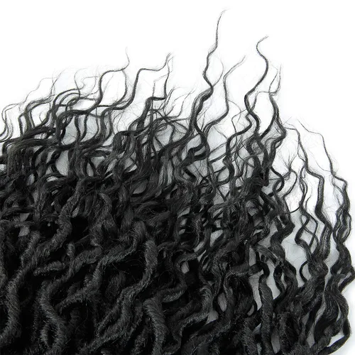 Vista 6 de Rizos de cabello sintético tejido en crochet de 16 pulgadas, 8 paquetes, Rizos de cabello tejido en crochet pre-enlazados con extremos rizados