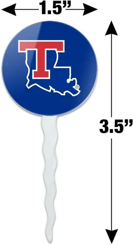 Vista 6 de GRAPHICS & MORE Louisiana Tech University Bulldogs Logo Cupcake Picks Toppers Decoración Set de 6
