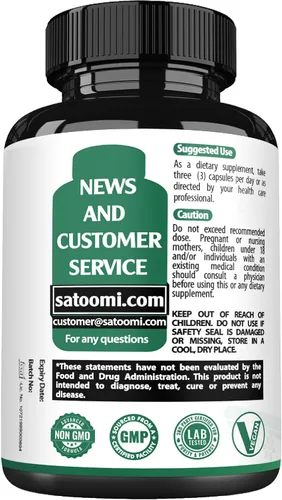 Vista 8 de Satoomi Suplemento de berberina de 1500 mg con canela de Ceilán, extra fuerte para el sistema inmunológico, la salud digestiva, el manejo del cuerpo