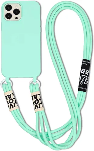 Vista 8 de Funda cruzada compatible con Apple iPhone 7 Plus/8 Plus, funda flexible de silicona líquida de TPU con cordón desmontable, correa para el cuello, a