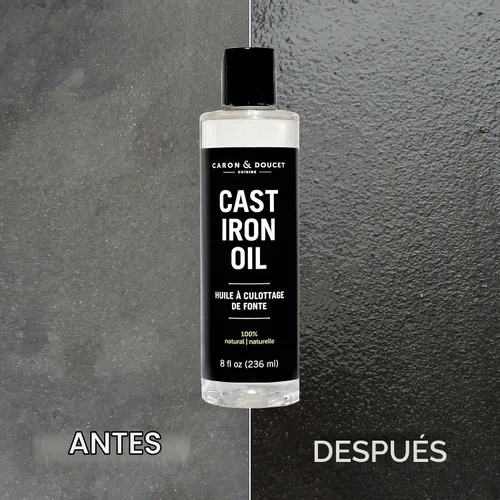Vista 6 de CARON & DOUCET - Aceite para Sazonado y Limpieza de Hierro Fundido ¡100% a Base de Plantas y Grado Alimenticio! Ideal para Sazonar, Restaurar