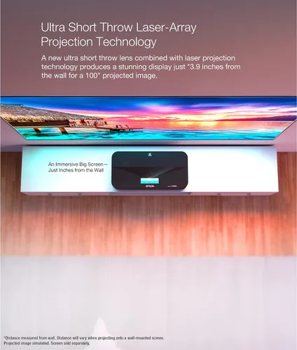 Vista 4 de Epson Proyector láser EpiqVision LS800 4K PRO-UHD de alcance ultra corto Negro