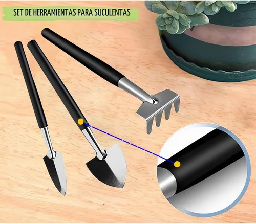 Vista 6 de Juego de 12 herramientas para suculentas, kit de herramientas de jardín de trasplante para jardinería interior, maceta, cuidado de cactus