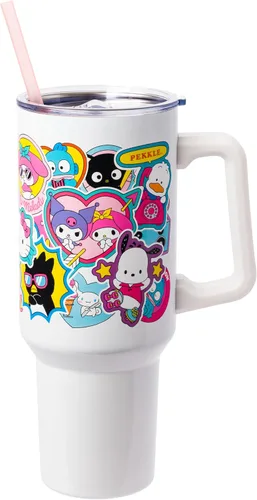 Vista 39 de Silver Buffalo Betty Boop Core - Vaso de acero inoxidable con tapa para pajilla, tapa, popote y asa, 40 onzas