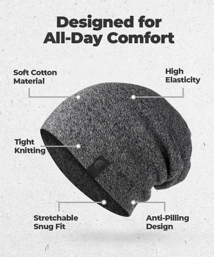 Vista 4 de Gorro cálido y holgado Gorro diario deliciosamente suave en cuchillo fino