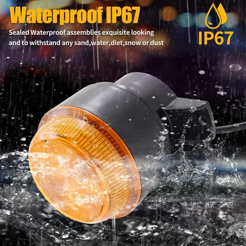Vista 5 de Biqing Luz de advertencia LED ámbar, luces de carretilla elevadora de 24 V, luces estroboscópicas de emergencia, luces intermitentes de advertencia
