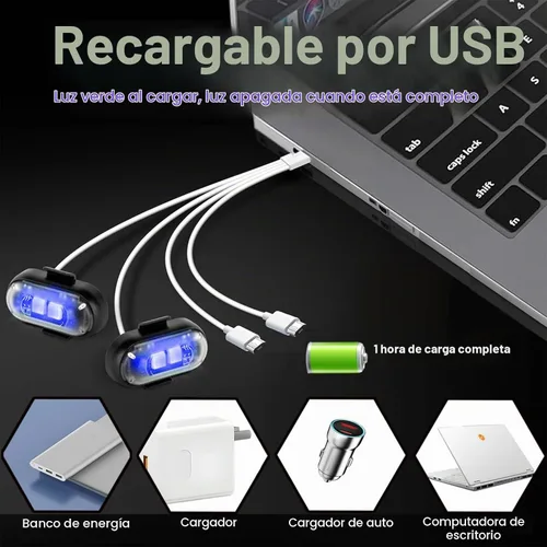 Vista 2 de 6 paquetes de luces estroboscópicas LED inalámbricas con control remoto 8 colores, anticolisión y resistente al agua Luz de emergencia