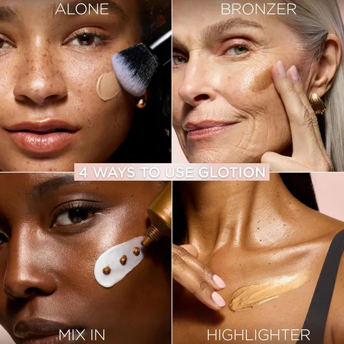 Vista 5 de L'Oréal Paris Maquillaje True Match Lumi Glotion, Potenciador de brillo natural, Iluminador resaltador, Gotas bronceadoras para un brillo bañado por