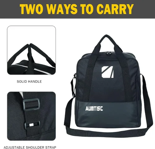 Vista 7 de AUMTISC Ski and Boot Bag Combo for Air Travel Flying, Padded Two-Piece Snow Ski Bags, Adjustable Length Ski Travel Bag for Skis Up to 200cm and