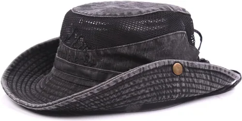 Vista 7 de Sombrero de sol para hombre, bordado de algodón, para verano, protección solar, ala ancha, plegable, estilo safari, boonie Verde militar